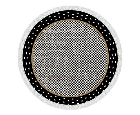Poza Covor rotund Adele, textil, negru/gri, 100 cm