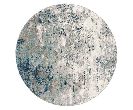 Covor rotund Jassi, textil, gri/albastru, 201 cm