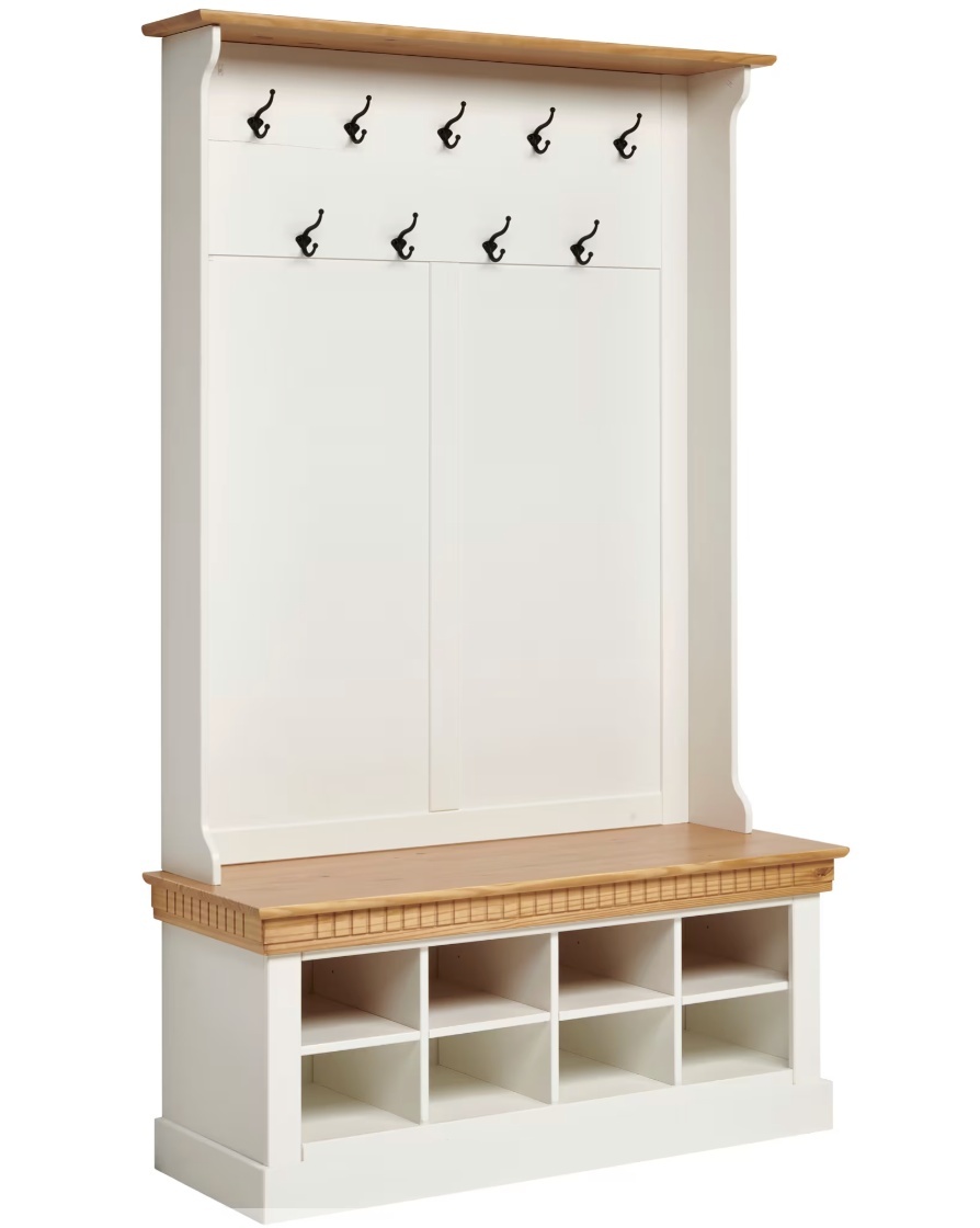 Cuier garderoba MID alb, stejar, 118/196/43
