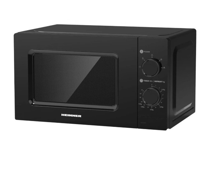Cuptor cu microunde Heinner HMW-MD20MBK, 20 l, RESIGILAT, 1 AN GARANTIE, Control mecanic, 700 W, Negru, RESIGILAT, 1 AN GARANTIE