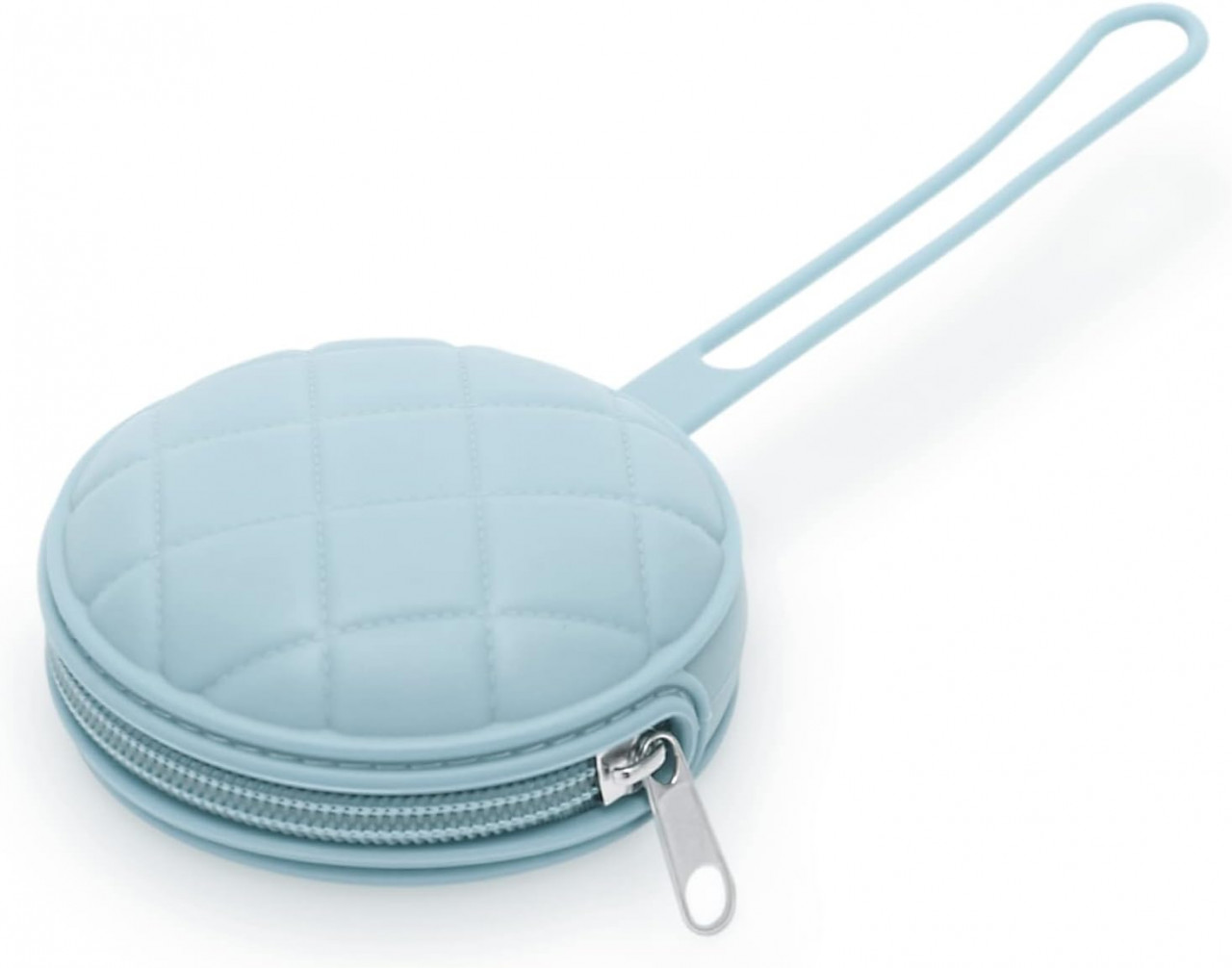Cutie pentru suzeta bebelusului Cldy, silicon/nailon/metal, albastru, 23,5 x 9,5 x 3,5 cm