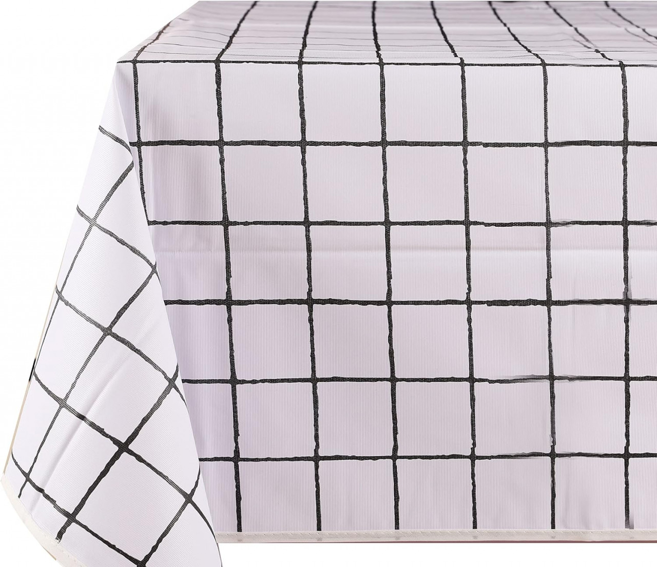 Fata de masa Vinylla, PVC, alb/negru, 140 x 240 cm