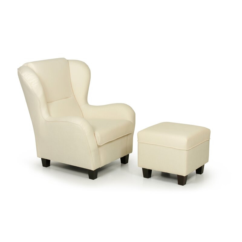Fotoliu cu scaun pentru picioare Dunmire, textil, bej, 101 x 90 x 92 cm chilipirul-zilei.ro/