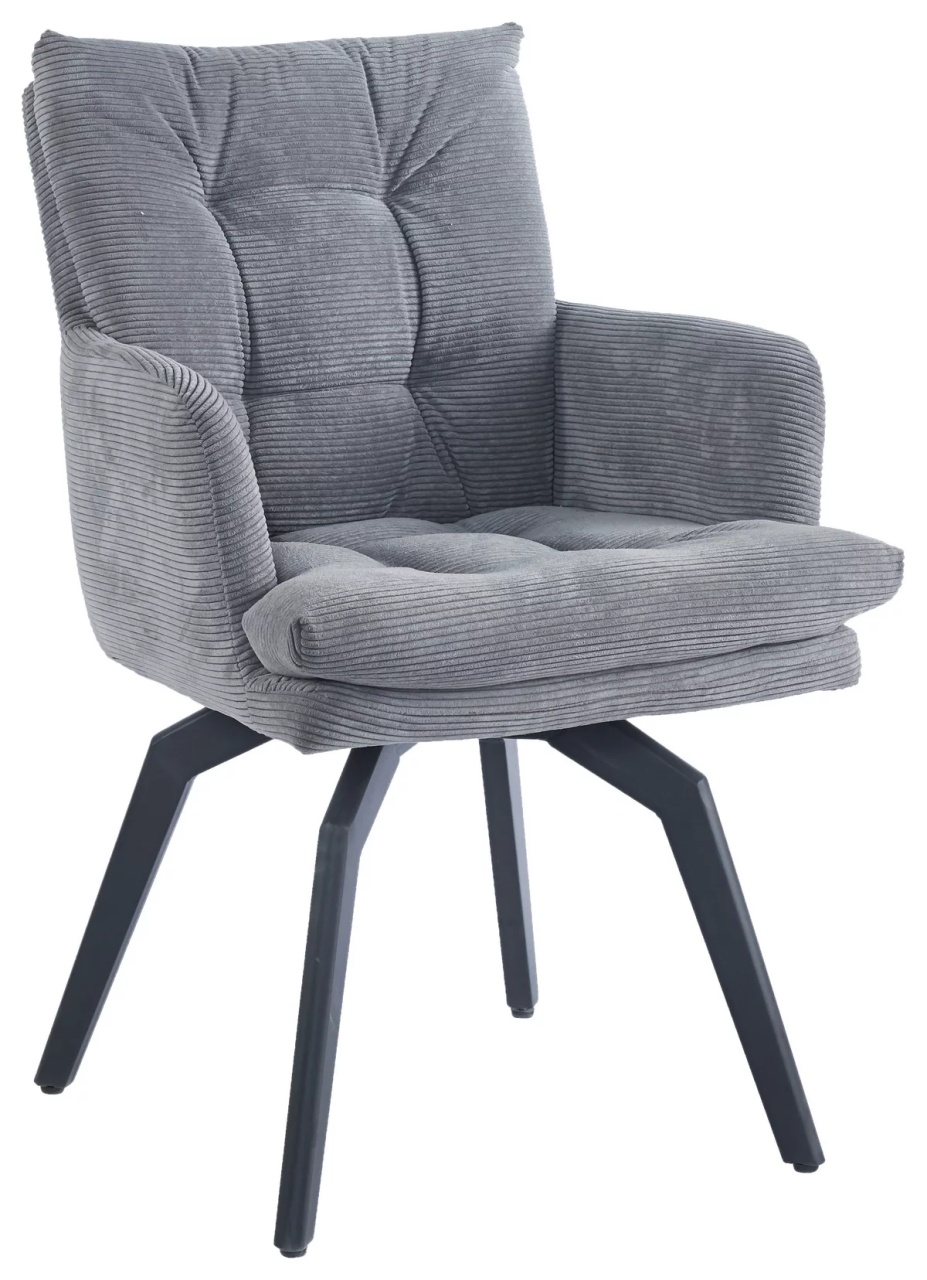 Fotoliu rotativ Hanna gri, metal/ textil, 60/88/64 cm