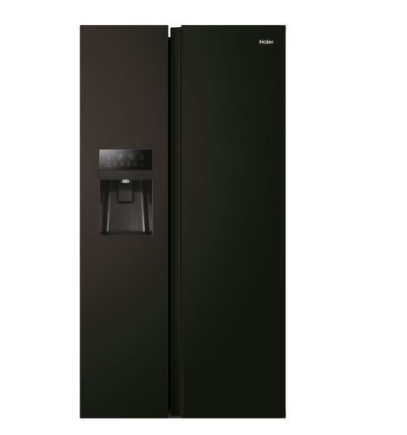 Frigider Side by Side Haier HSR5918DIPB, SBS 90 Seria 5, No Frost, Clasa D, LED, Negru, cu ambalaj deteriorat