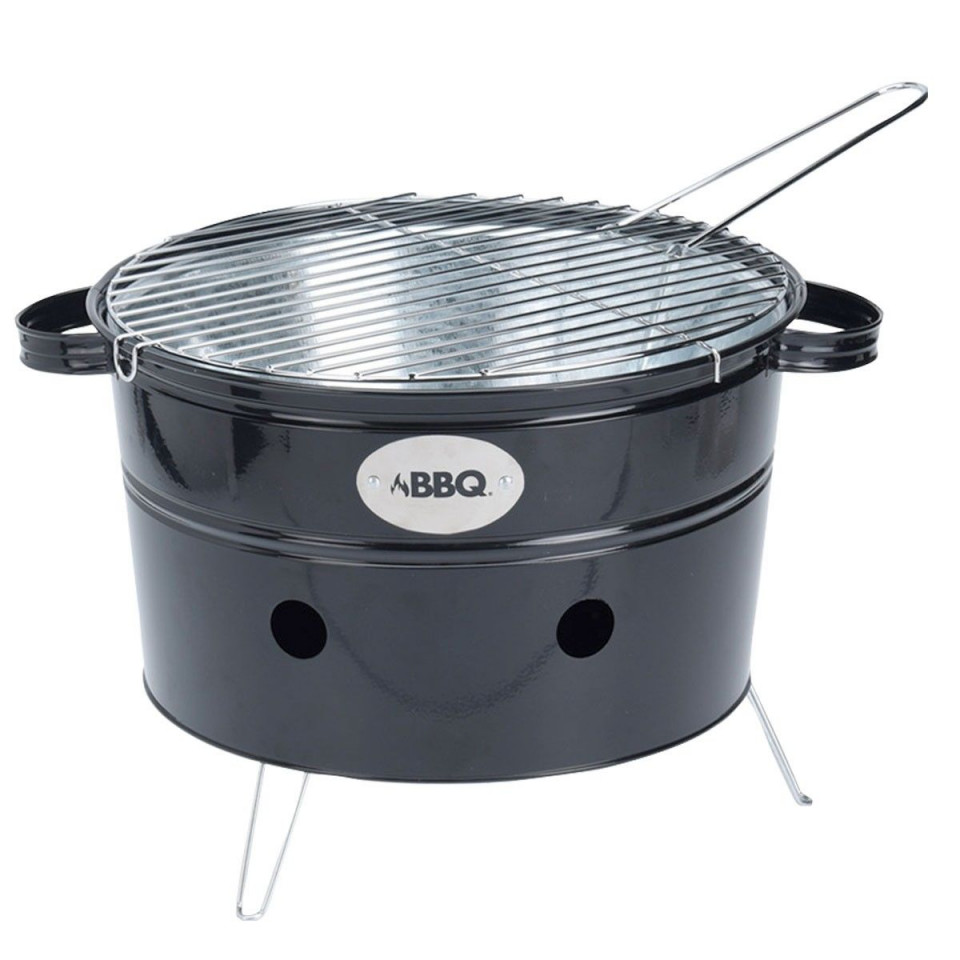 Poze Gratar emailat BBQ negru, rosu, turcoaz, 34,5 x 20 cm