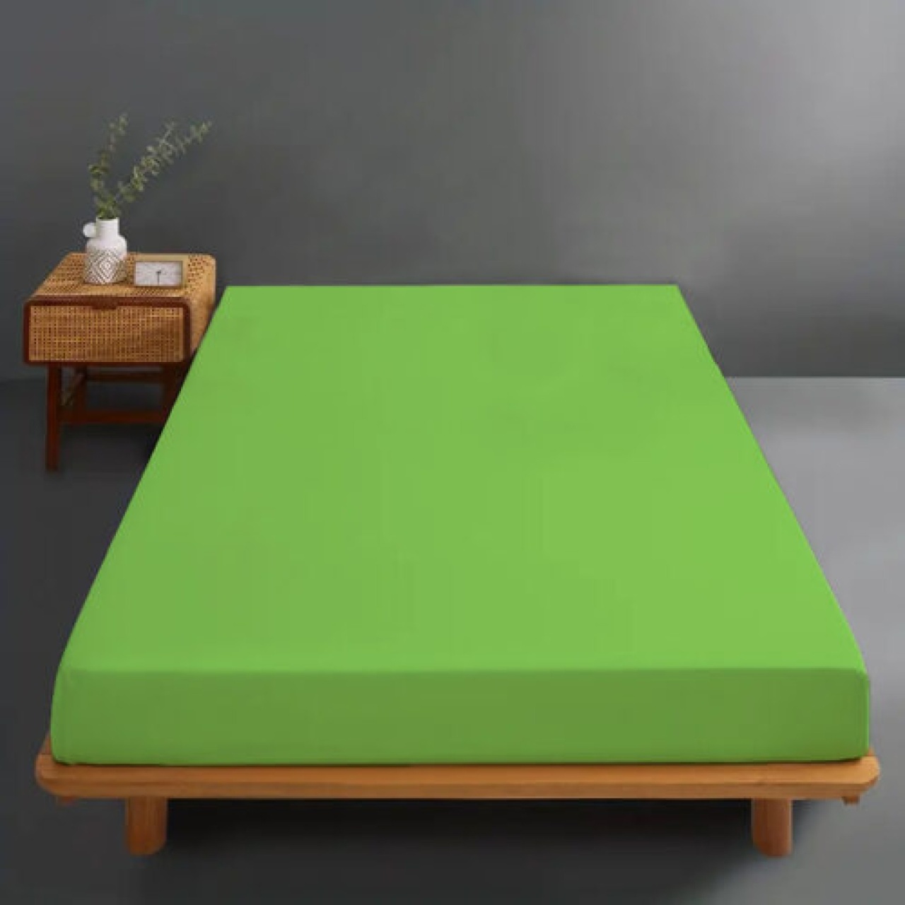 Husa de pat din bumbac 100%, tricot, verde, 140x200 cm