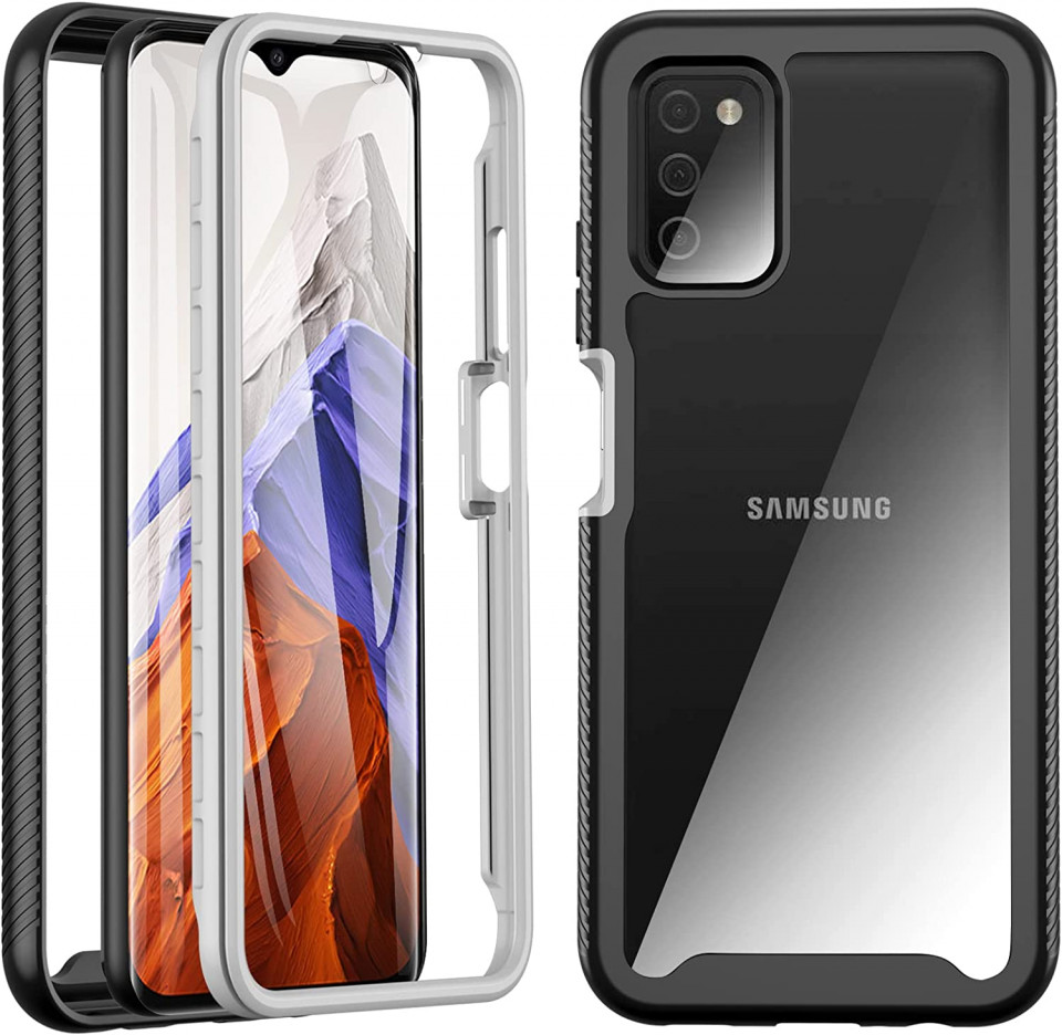 Husa de protectie 360 pentru Samsung Galaxy A03S BESINPO, silicon, negru/transparent, 6,5 inchi 360 imagine noua idaho.ro