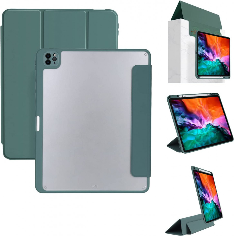 Husa de protectie pentru iPad Pro 11 Caz 2021/2020/2018 Tasnme, TPU, verde (2021/2020/2018) imagine noua idaho.ro