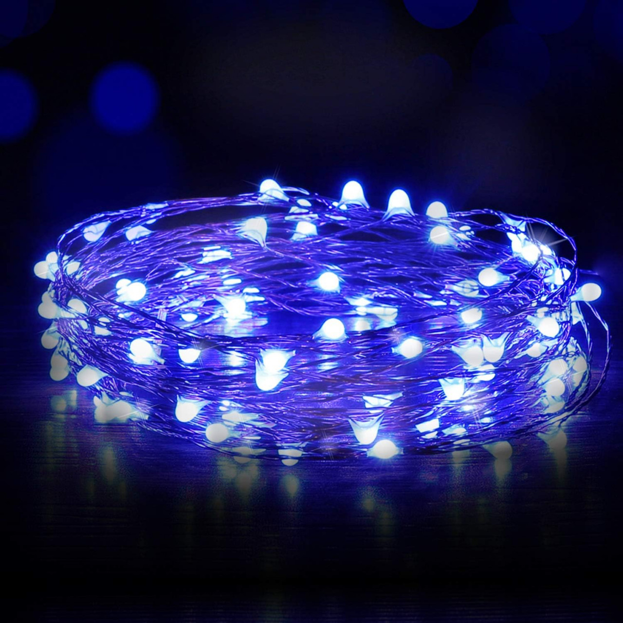 Instalatie cu 50 de LED-uri Ariceleo, plastic/cupru, albastru, 5 m