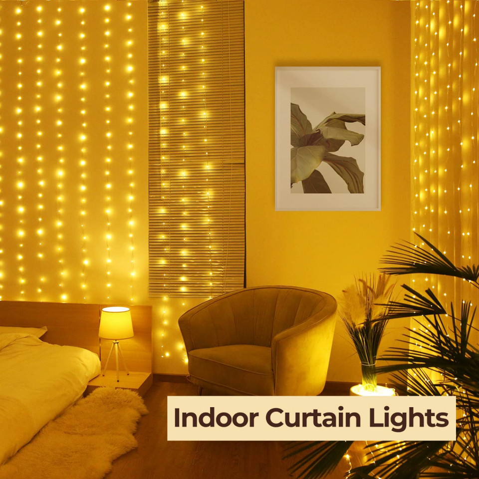 Poze Instalatie tip perdea BESCOST, LED, alb cald, 600 x 300 cm