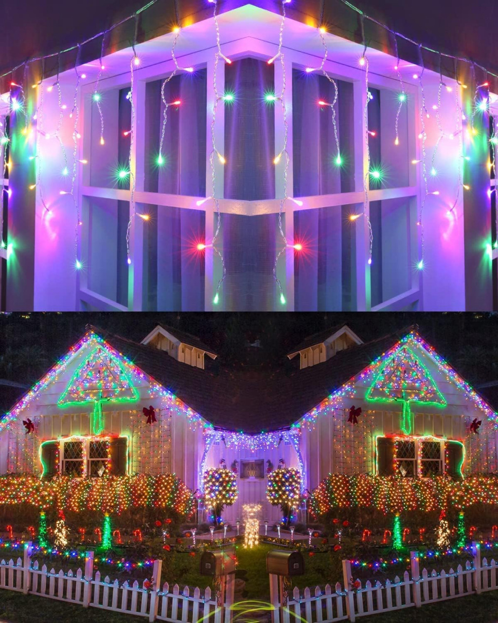 Instalatie tip perdea Flachi, LED, multicolor, 12 m, 400 LED-uri
