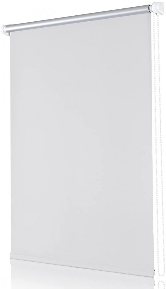 Jaluzea cu role fara foraj pentru ferestre/usi Sekey, poliester, alb, 150 x 85 cm 150