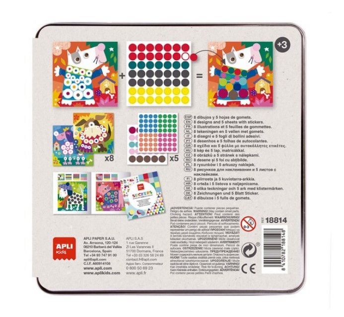 Joc creativ cu autocolante, Micii Catelusi, APLI, 3 ani+
