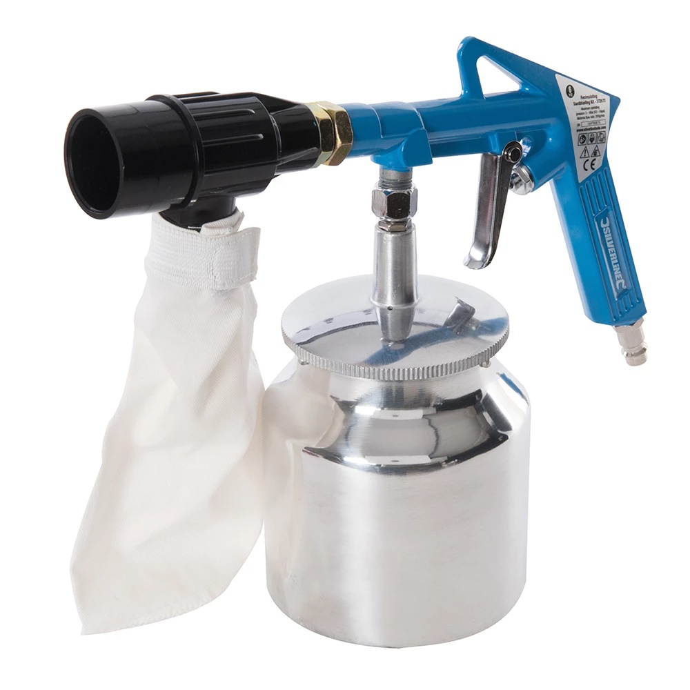 Kit de sablare cu recirculare Silverline, 6 bucati