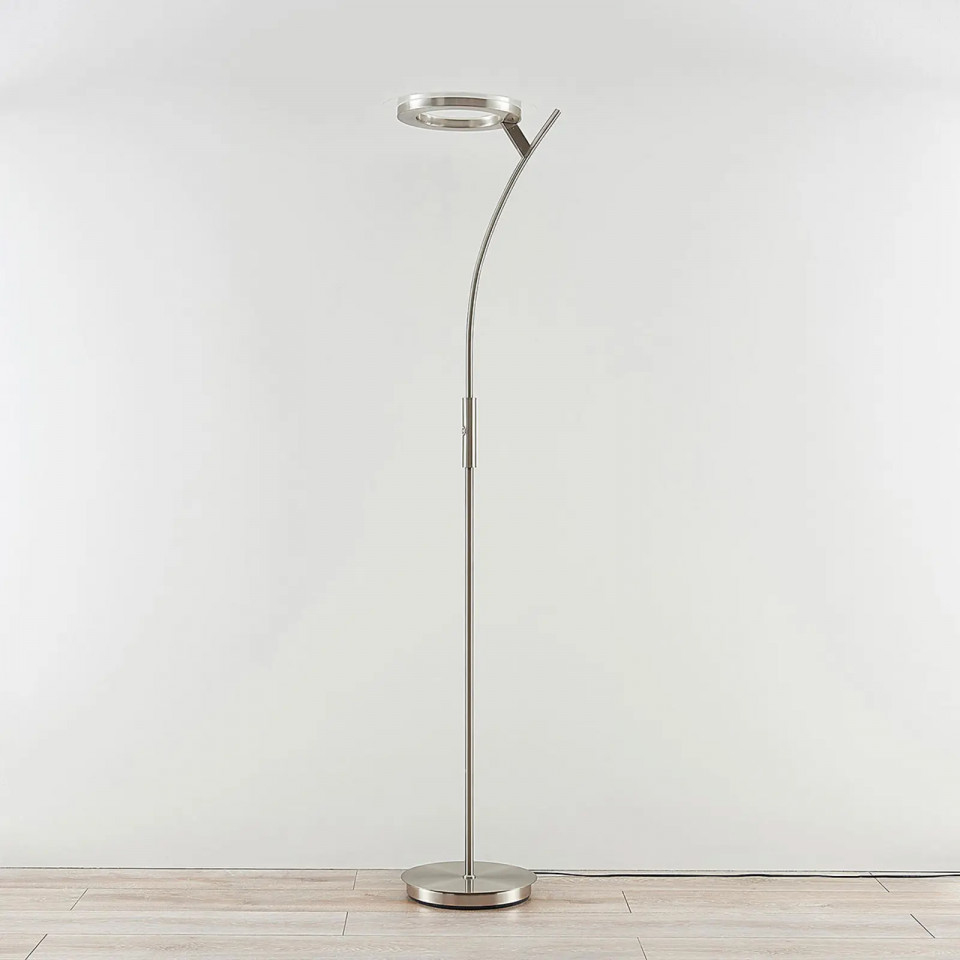 Lampadar Darion, LED, metal/sticla, transparent/argintiu, 31 x 41,7 x 180 cm 180 imagine noua