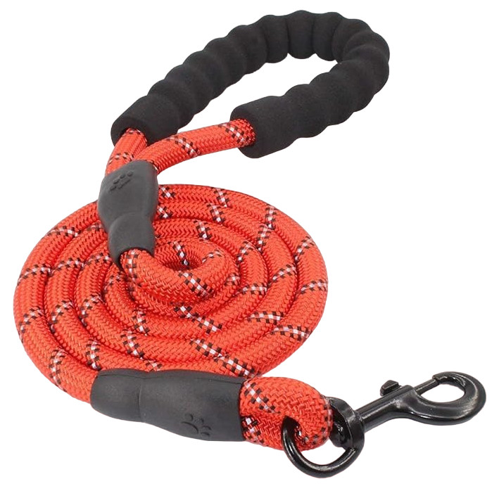 Lesa pentru caine Fttouuy, nailon/metal, portocaliu/negru, 150 cm