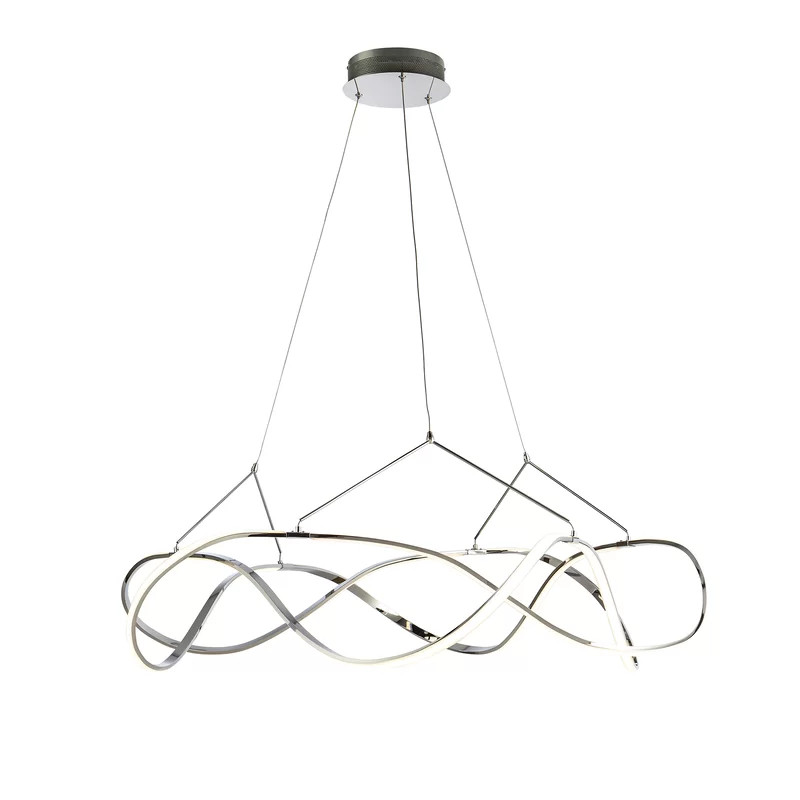 Lustra tip pendul Ameer, LED, metal/acril, argintiu, 80 x 60-130 cm