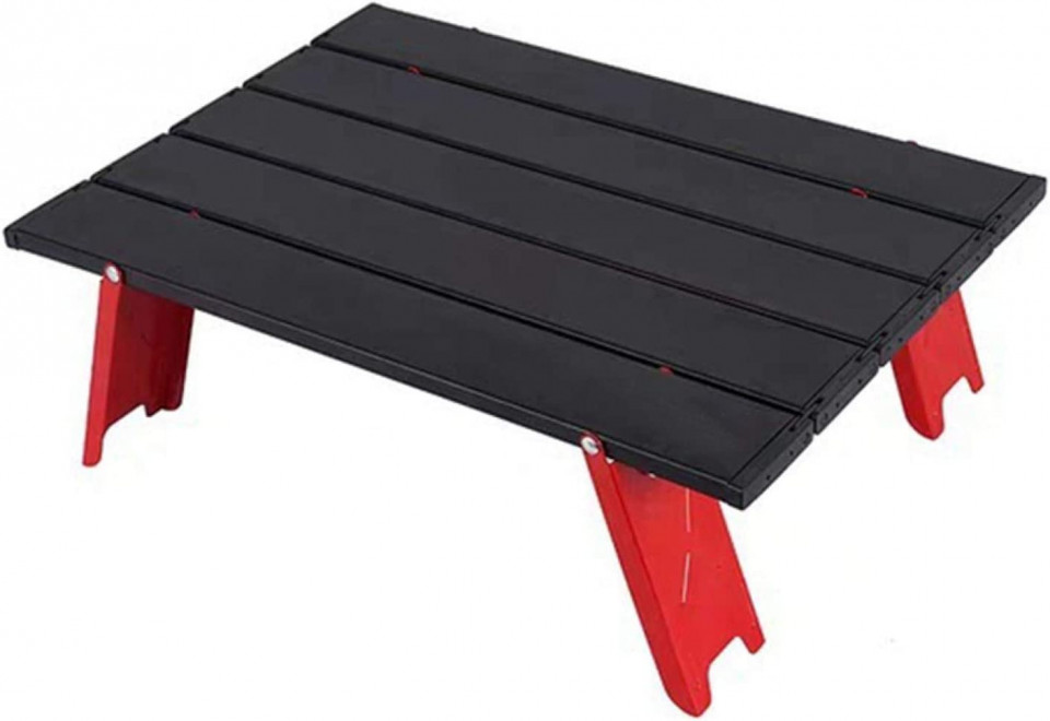 Masa laterala pliabila MOVKZACV, aluminiu/ABS, rosu/negru, 41,2 x 29 x 13 cm 412 imagine noua