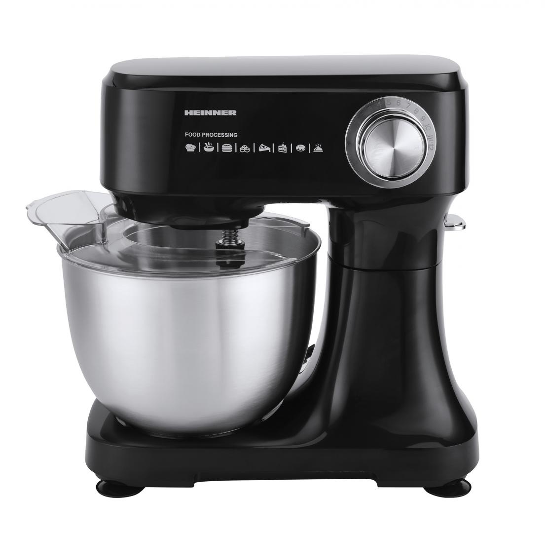 MIXER PLANETAR HEINNER HPM-D750BK, Putere 600W, Bol 3.5L, 12 viteze, Negru