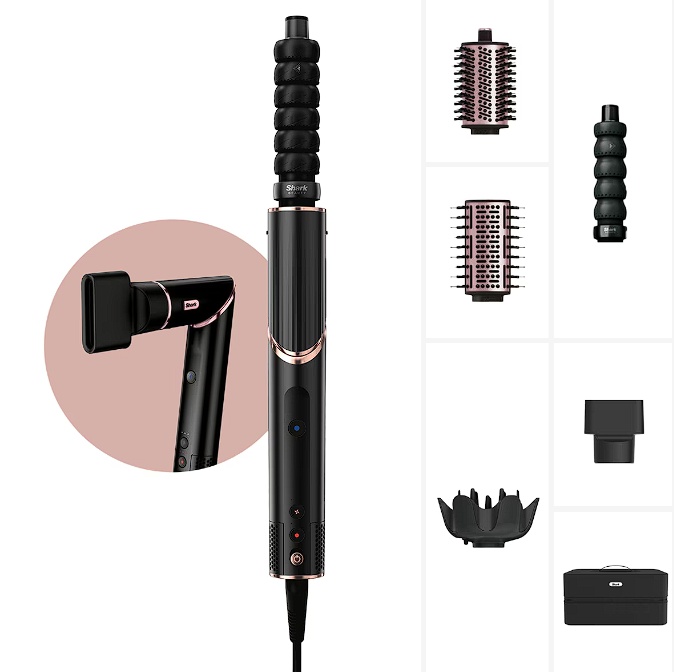 Ondulator 5-in-1 Shark FlexStyle HD446EU, 5 moduri de coafare, ondulatoare Auto-Wrap, perie paddle brush pentru indreptare par, concentrator styling,