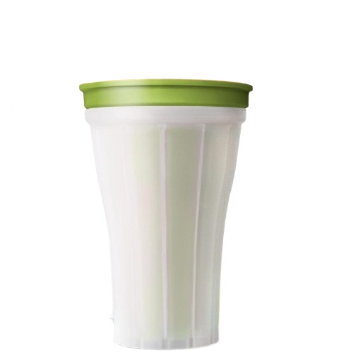 Pahar pentru bauturi cu gheata Duufun, silicon, alb/verde, 150 ml, 14,5 x 9,8 cm