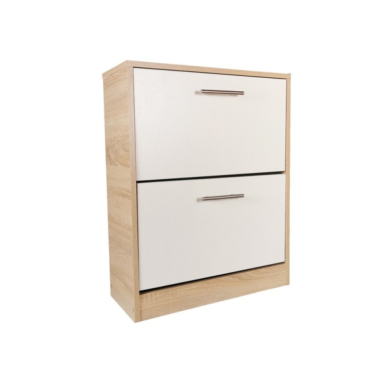 Pantofar GN 2 usi stejar alb - alb, 63x24x81.5 cm
