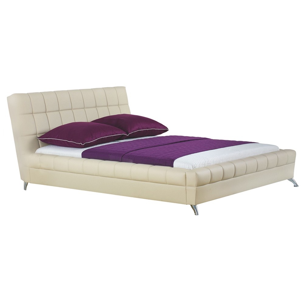 Pat cu somiera HM Bonita piele ecologica 160x200, bej
