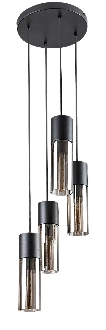 Pendul Rabalux Ronno, 4xE27, negru, ON-OFF