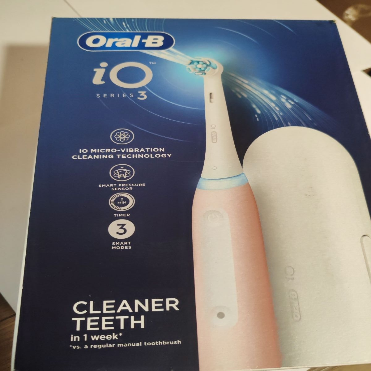 Periuta de dinti electrica Oral-B iO 3, cu Tehnologie Magnetica si Micro-Vibratii, Senzor de presiune Smart, 3 moduri, 1 capat, Trusa de calatorie,
