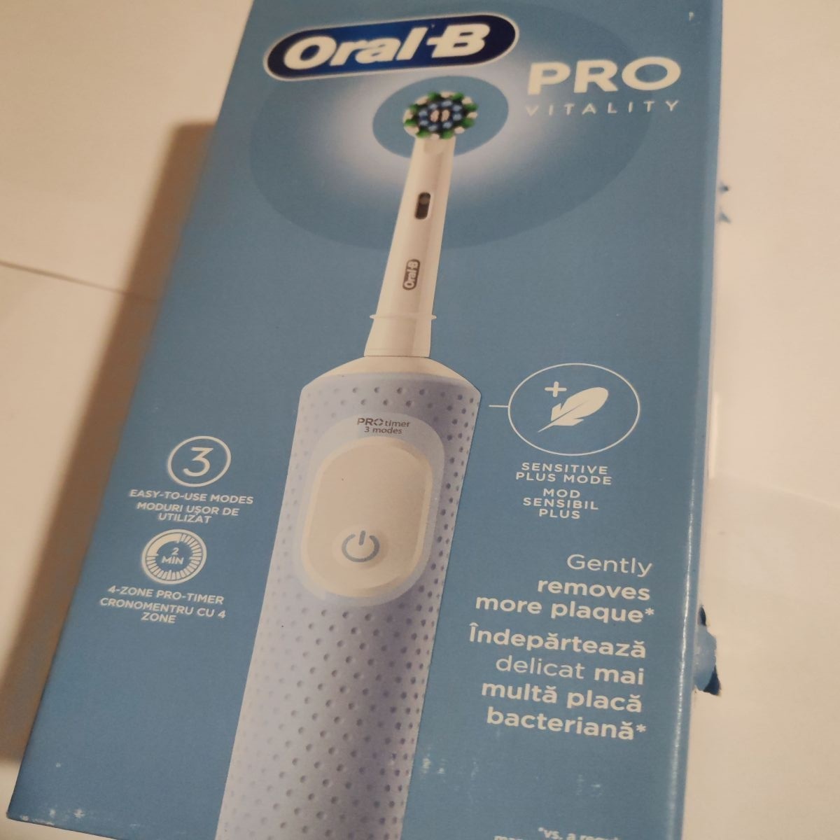 Periuta de dinti electrica Oral-B Vitality Pro, Curatare 3D, 3 programe, 1 capat, Albastru, Resigilat, Grad A