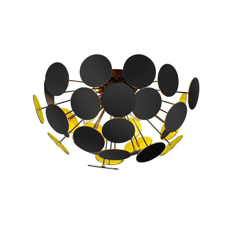Plafoniera cu 3 lumini Freyja, 54 x30x54cm , metal , negru/auriu