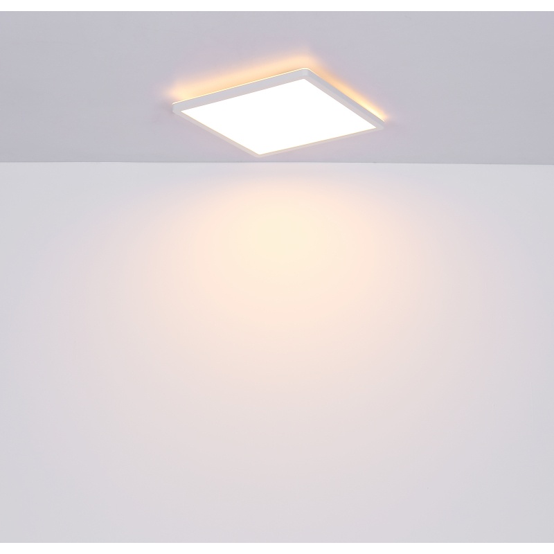 Plafoniera LED Globo Lighting Sapana, 18W, 3000K, 3 trepte putere, 295x295x25h mm, alb, IP44