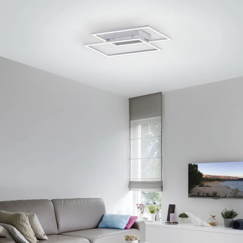 Plafoniera Zeidler, LED, metal/acril, alb, 7 x 53,8 x 24,2 cm