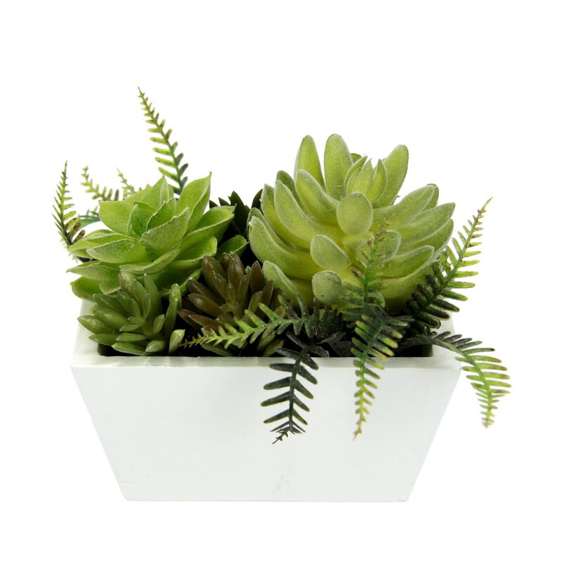 Poza Planta artificiala in ghiveci The Seasonal Aisle, verde/alb, 13 x 9 x 14 cm