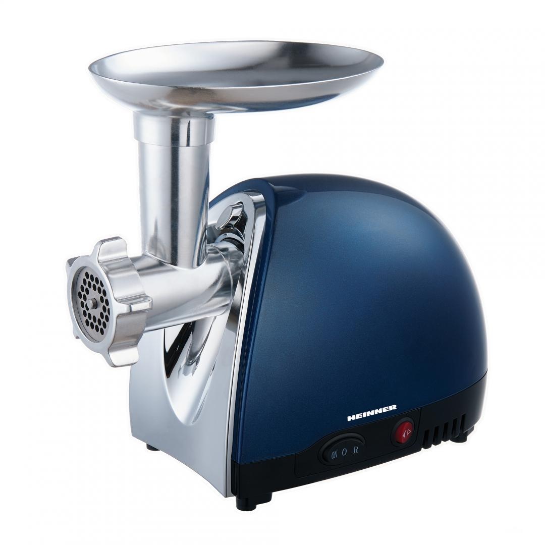 RESIGILAT – MASINA DE TOCAT CHARM HEINNER MG1500TA-BL, Putere 1600W, Accesoriu pentru rosii si carnati, Cutit inox, Albastru sidefat