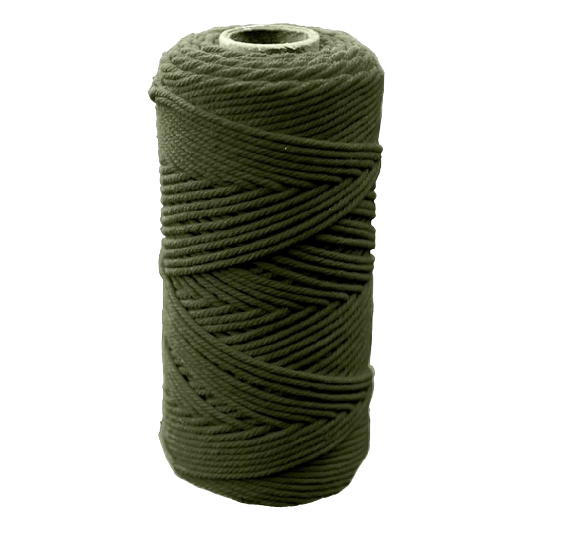 Rola macrame Wiwoo, bumbac, verde inchis, 100 m x 3 mm
