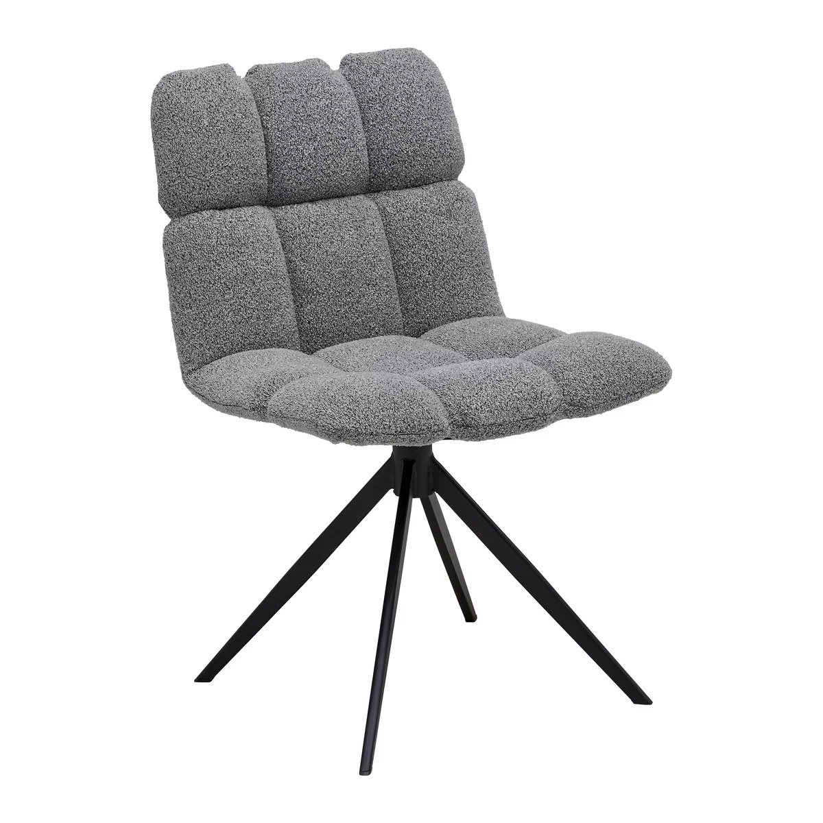 Scaun de dinning rotativ Malu Gri Boucle rotativ tapițat, 53/68/83 cm