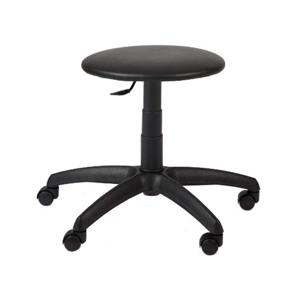 Scaun laborator - imitatie piele neagra