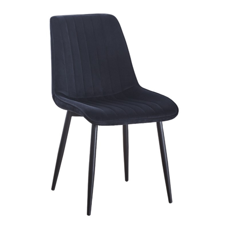 Scaun living AB176, catifea, picioare metalice, 88x47x42 cm, sarcina maxima 100 kg, negru