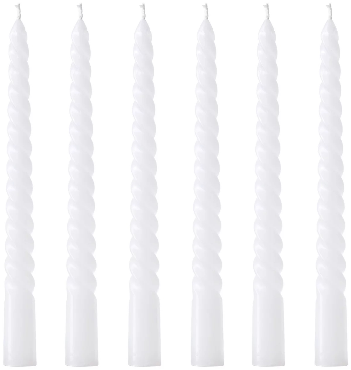 Set 6 Lumânari cilindrice Twisto albe