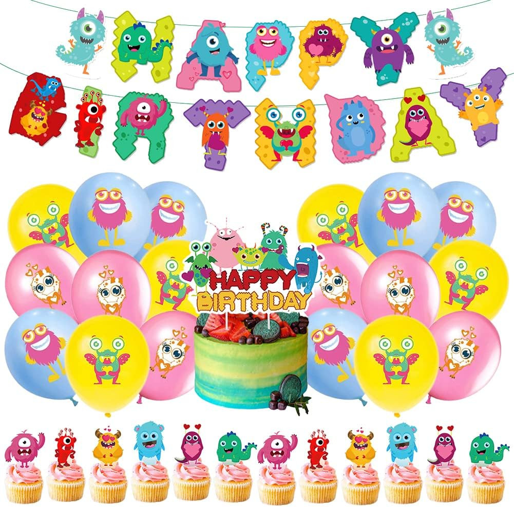 Set aniversar Hilloly, latex/hartie, multicolor, 32 piese