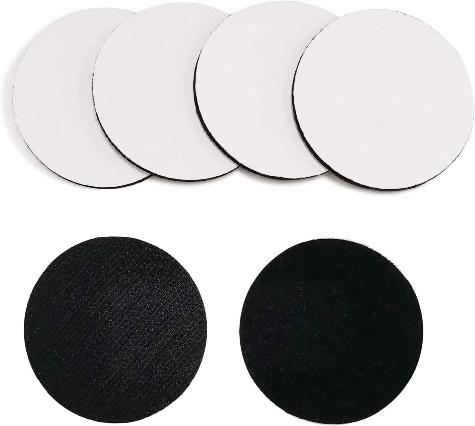 Set de 10 buline autoadezive JANEMO, alb/negru, 6 cm