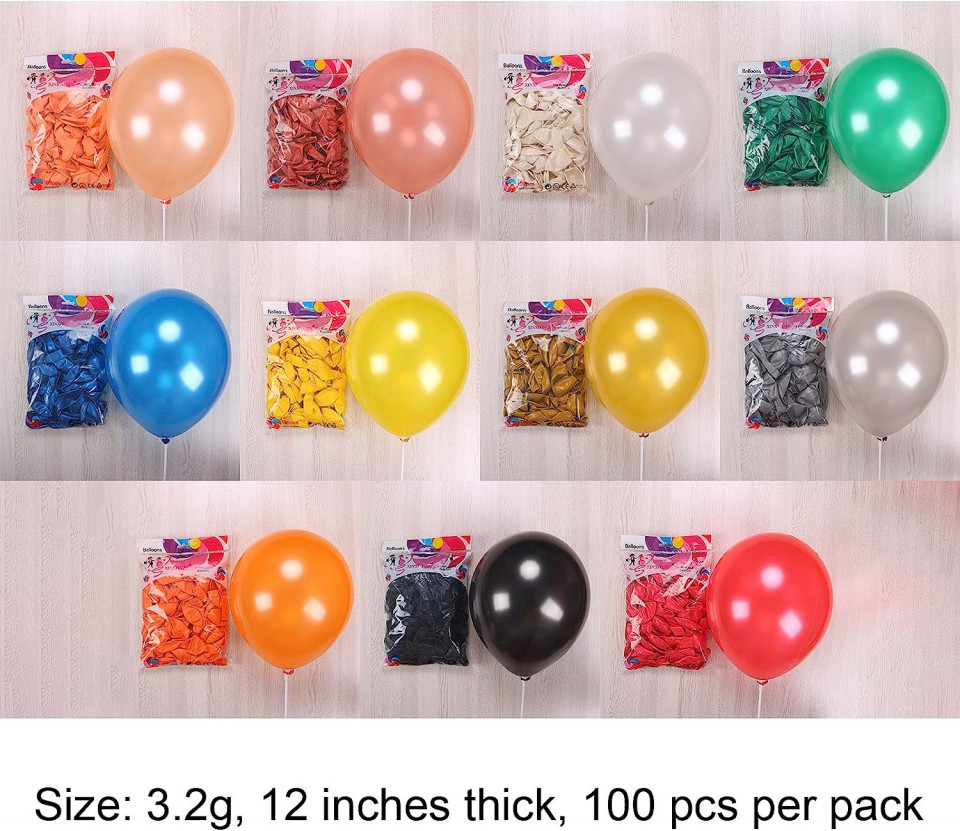 Poze Set de 100 de baloane pentru petrecere Yisscen , latex, alb, 30 cm