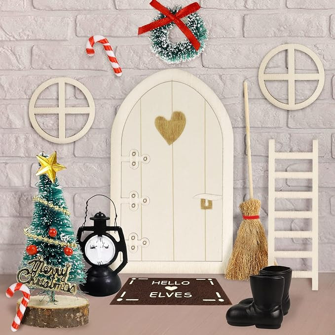 Set de 13 accesorii gnomi pentru Craciun AivaToba, lemn/plastic, multicolor