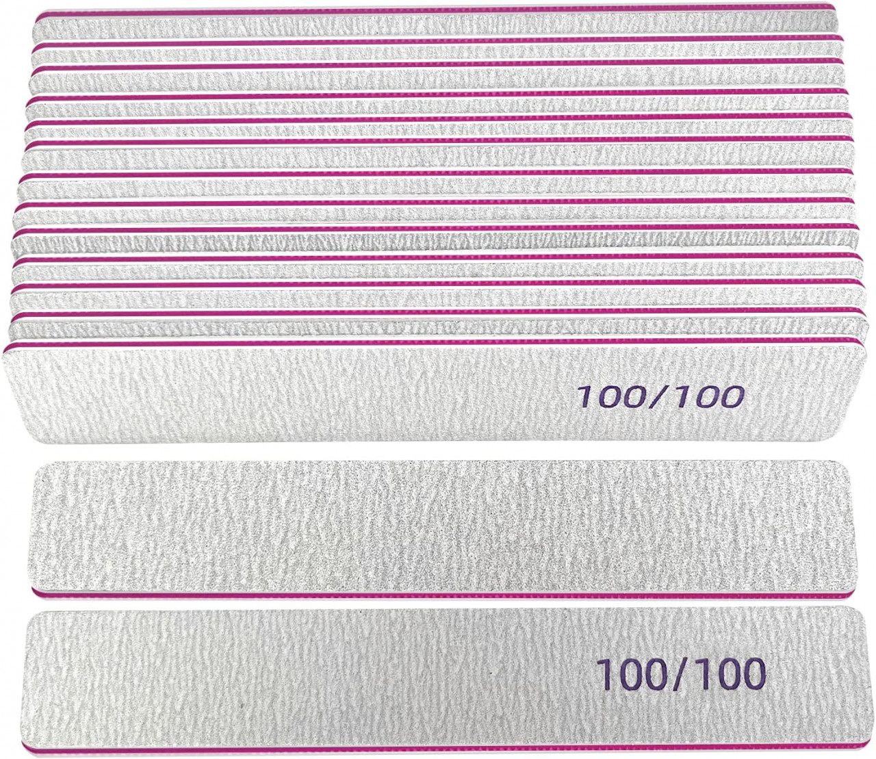 Set de 15 pile de unghii Lofuanna, gri, granulatie 100, 17,8 x 2,8 cm