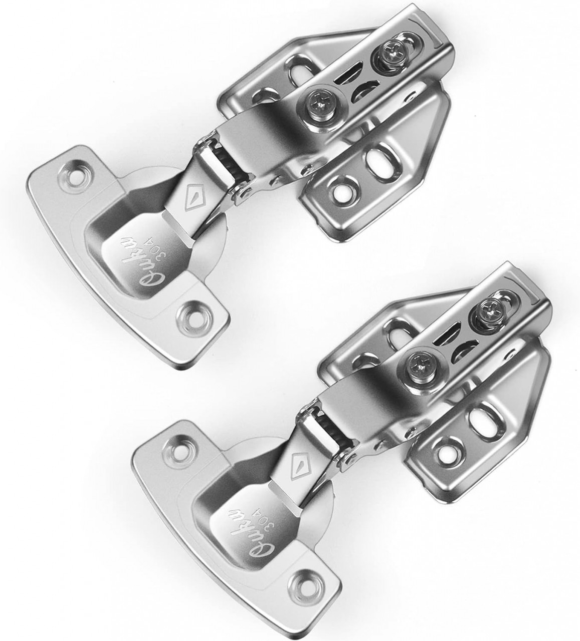 Set de 2 balamale pentru mobilier TAAMAN, otel inoxidabil, argintiu, 6.3 x 11.4 cm