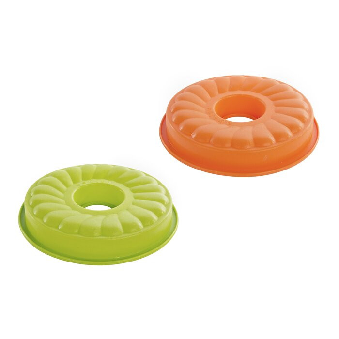 Set de 2 forme pentru prajituri, silicon, portocaliu/verde chilipirul-zilei.ro imagine noua elgreco.ro