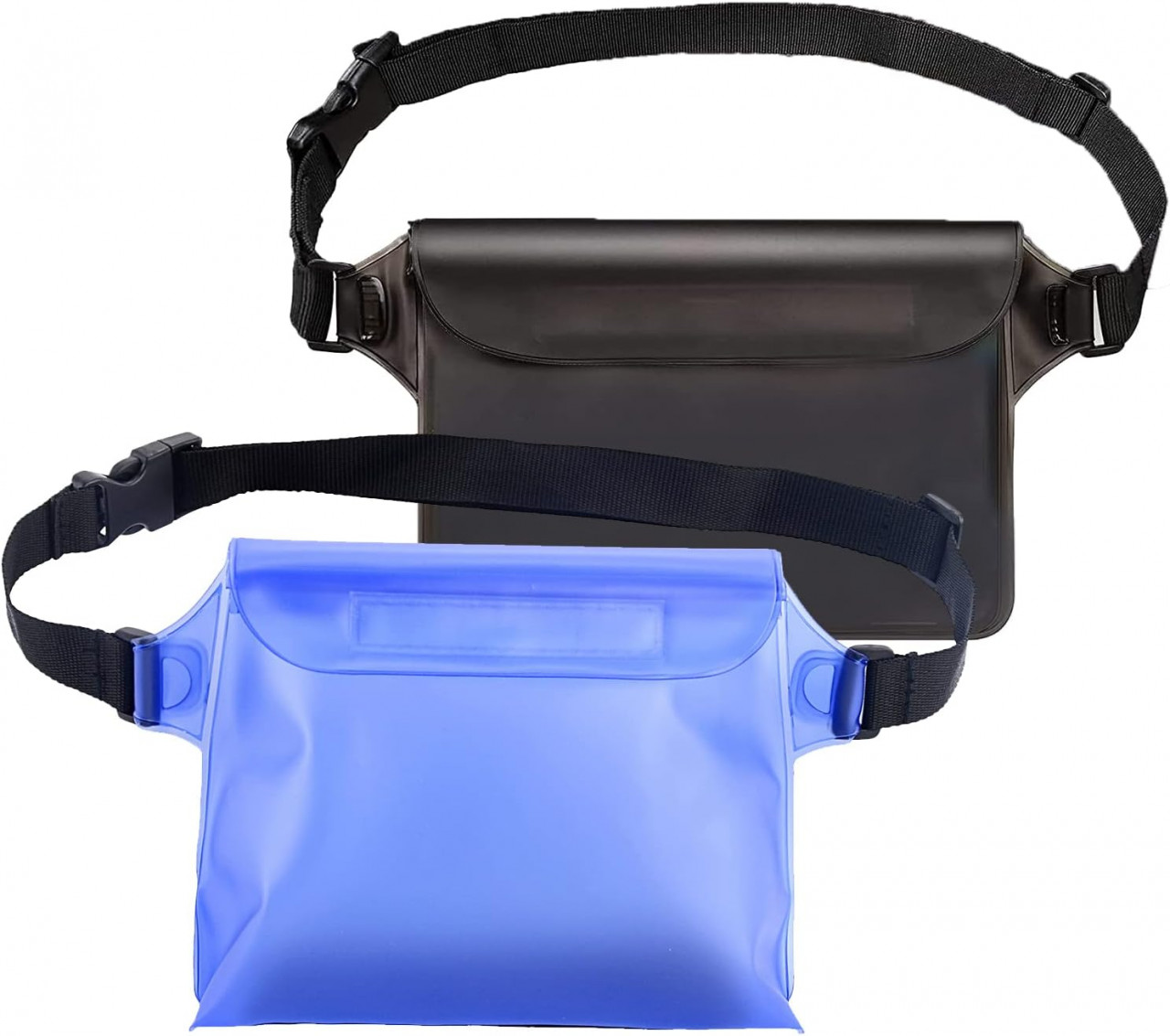 Set de 2 genti impermeabile VIKSAUN, PVC, albastru/negru, 18 x 22 cm