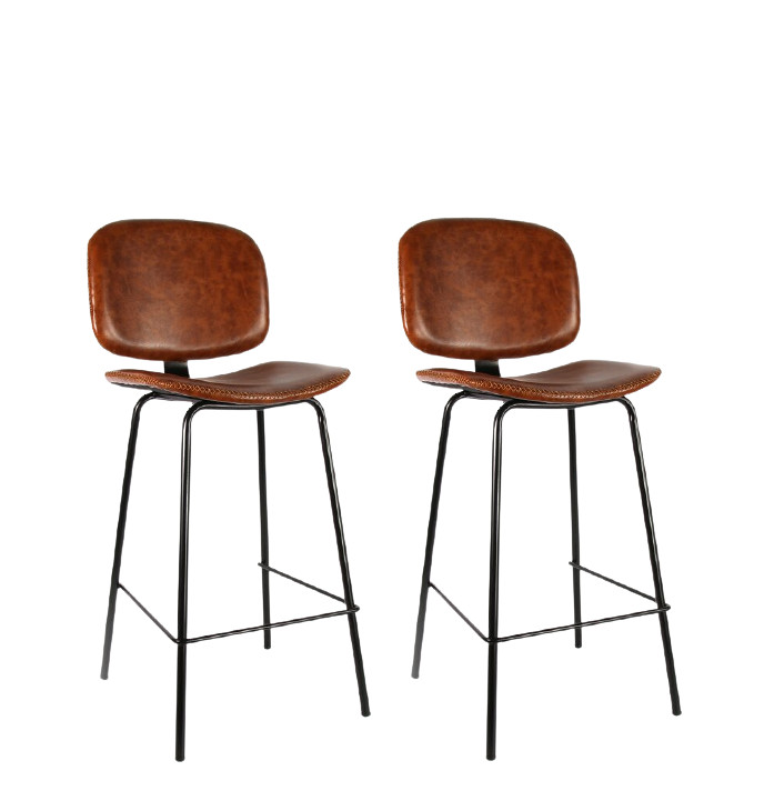 Set de 2 scaune de bar Barto, maro/negre, 101 x 50 x 44 cm chilipirul-zilei.ro/ imagine noua somnexpo.ro